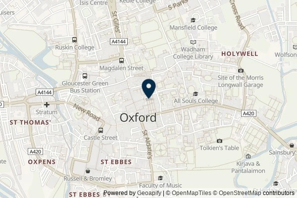 Map showing the area around: Review of The Oxford Sandwich Company