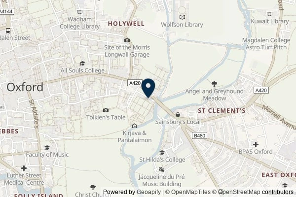 Map showing the area around: Dan Q found GLDZMN2R Oxford Snark Hunt (Fit the 2nd) – Botanic Gardens