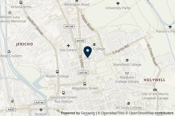 Map showing the area around: Dan Q found GLHR2MNY Alleyways of Oxford – Lamb and Flag Passage
